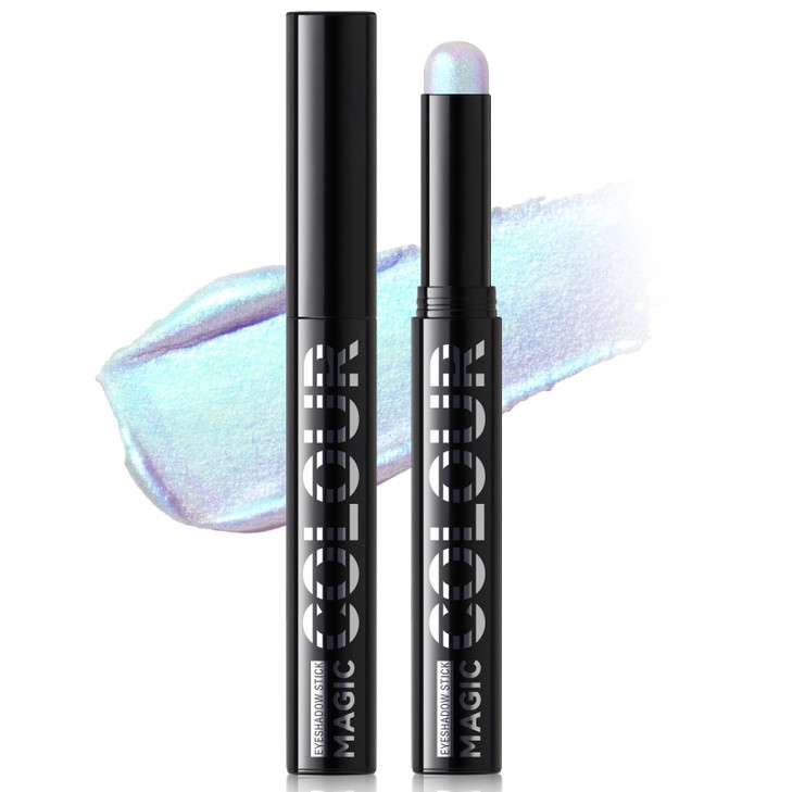 Hosaily Holographic Duochrome Blue Green Glitter Eyeshadow Stick Color Shift Shimmer Chameleon Eye Shadow Brightener Pencil Silky Smooth