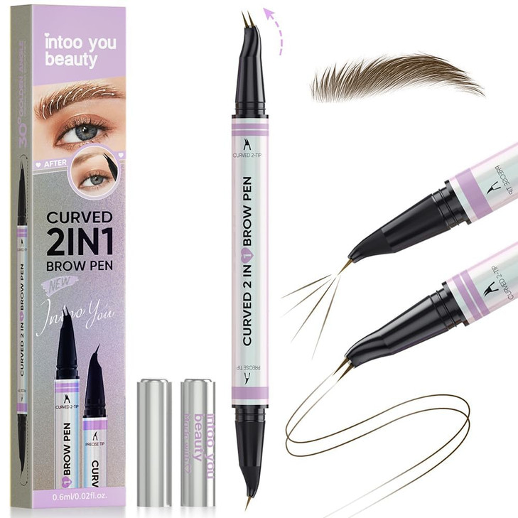 Eyebrow Pencils For Women 30 Degree Curved Magic 2 In 1 Eyebrow Pen Pro Waterproof Eye Brow Pen With 2 Tips Microblading Brow Pencils For