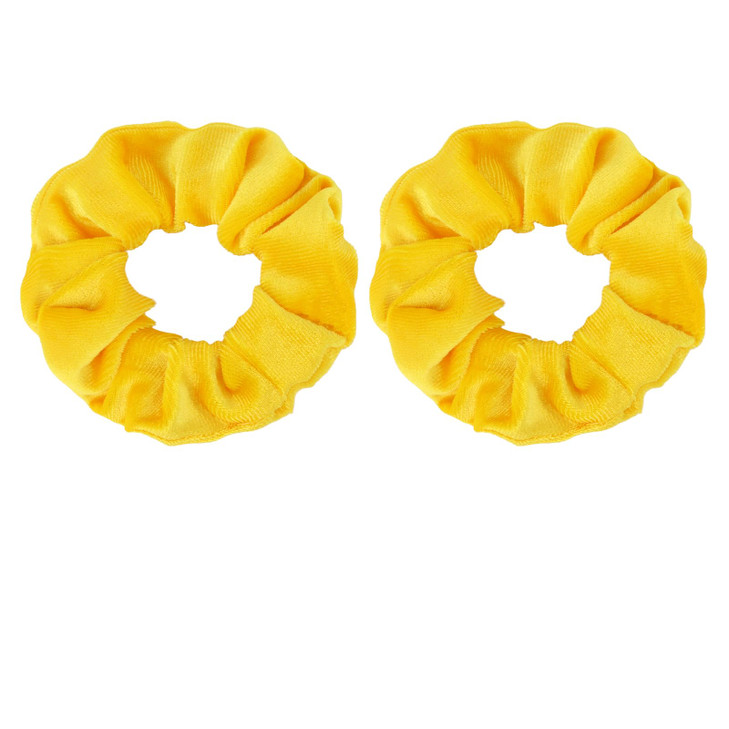 Yission 2 Pcs Yellow Velvet Hair Scrunchies For Women Girls Thick Hair Ties Fashion Hair Bands Ponytail Holders Yellow Hair Accessories For