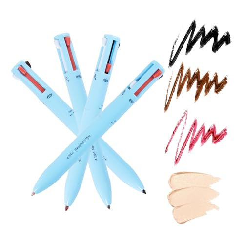 4 In 1 Multi Functional Makeup Pen 4 Colors All In One Makeup Pen With Eyeliner Eyebrow Lip Liner Highlighter Waterproof Long Lasting Touch