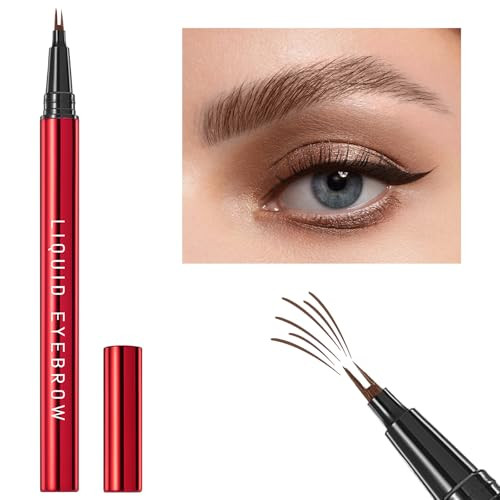 Faux Brow Microblading Eyebrow Pencil With Hair Like Strokes Double Brush Tip Filling Eyebrow Pen For Women Fast And Precise And Pigmented