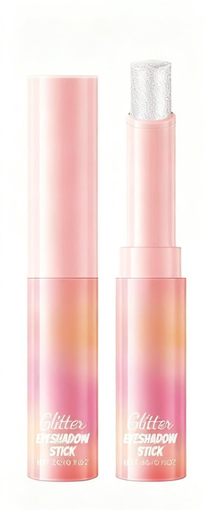 Ruidarh Crystal Jelly Glaze Eyeshadow Stick In Rosy Gem A Warm Pink Nude With Gold Shimmer Water Based Jelly Formula With Blending Brush