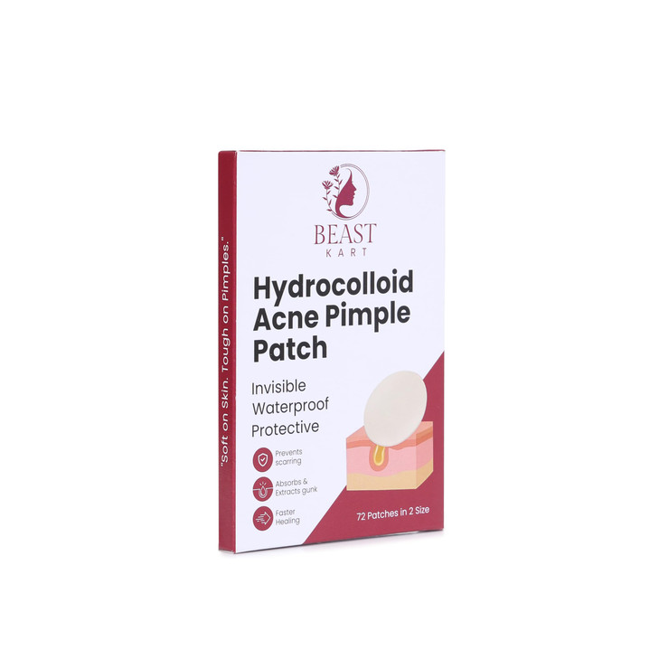 Beast Kart Peace Of Mind Hydrocolloid Acne Patch Fast Healing Invisible And Waterproof Uv Sterilized 72 Medium Dots 8.5Mm X 12Mm