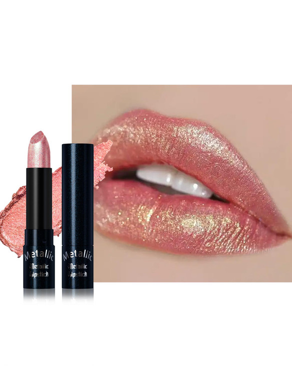 Metallic Lipstick Coral Pink Shimmer Lipstick For Halloween 1 Pc 02