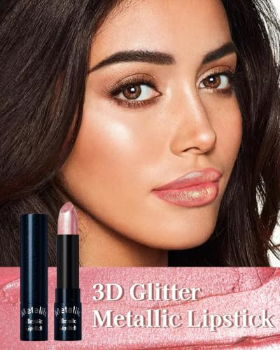 Metallic Lipstick Coral Pink Shimmer Lipstick For Halloween 1 Pc 02