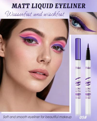 Liquid Eyeliner Pencil Purple Waterproof Long Lasting Colored Eye Liner Pen