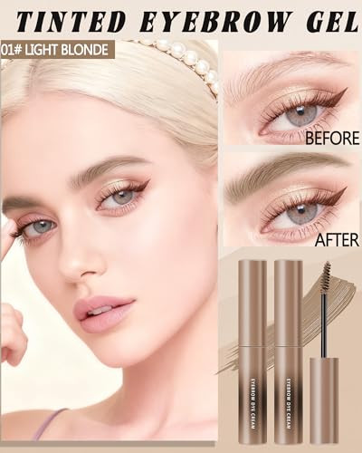 Eyebrow Gel Tint 2Pcs Blonde Eye Brow Dye Glue Waterproof Brow Tinting Kit