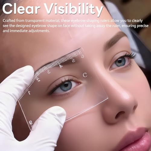 10 Piece Eyebrow Ruler Kit Eyebrow Designer Ruler Transparent Mapping Shaper Stencils For Precise Brow Shaping And Positioning