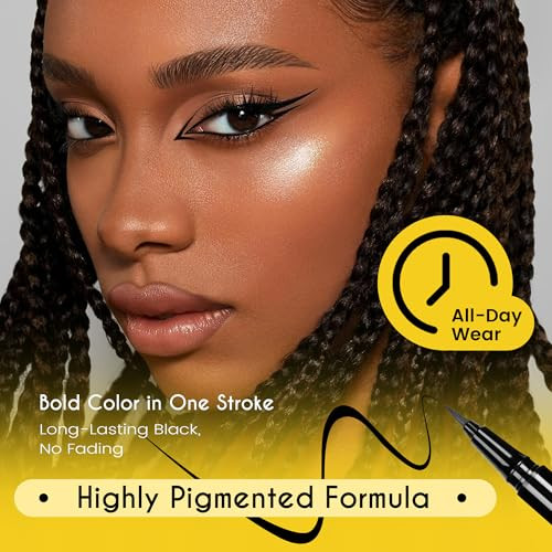 Ciliya Professional Cosmetics Liquid Eyeliner Waterproof Liquid Eyeliner Pen Black Vegan Formula