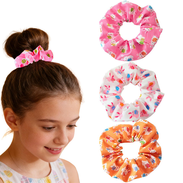 Kxepoc Easter Hair Scrunchies For Women 3Pcs Rabbit