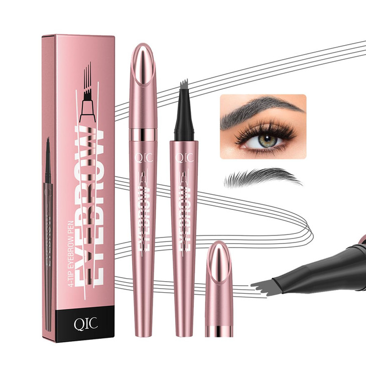 Eyebrow Pencil 3D Microblade Smudge Proof Portable Eyebrow Pen Grey