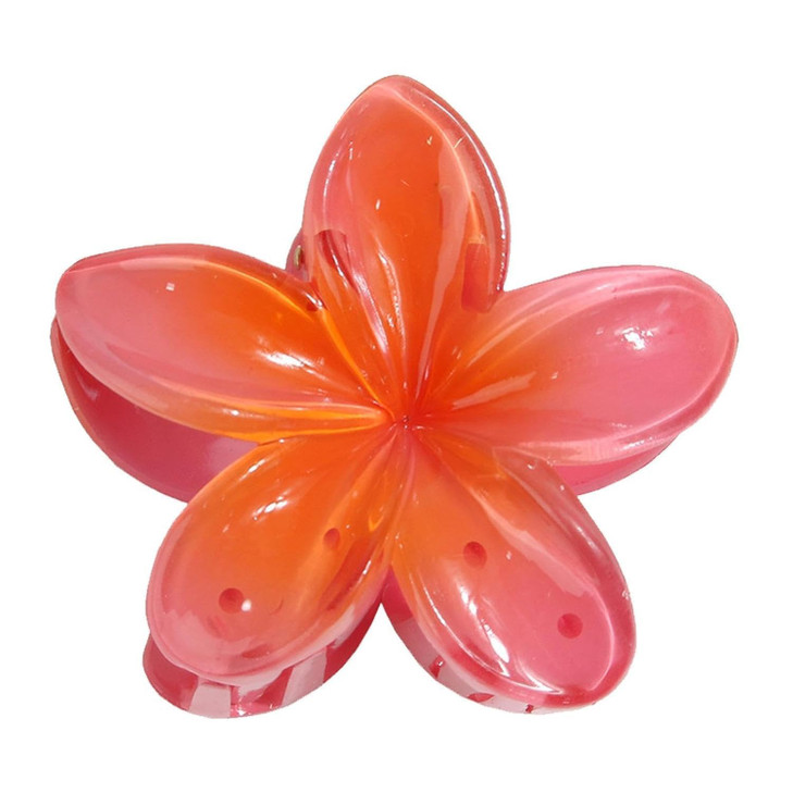 Red Flower Hair Claw Clips Hawaiian For Women Plumeria Claw For Thin Strong Hold Jaw Clip Clips For Girls Preppy Flower Hair Clip