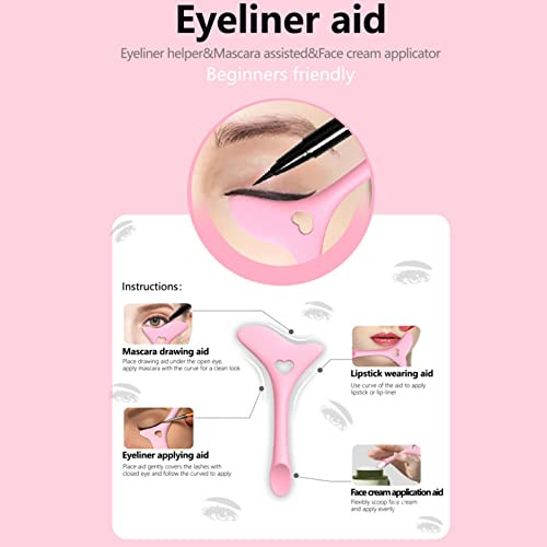 Eyeliner Stencils Wing Tips Silicone Eyeliner Aid Lipstick Wearing Aid Face Cream Mask Applicator Easy Makeup Tool Reusable