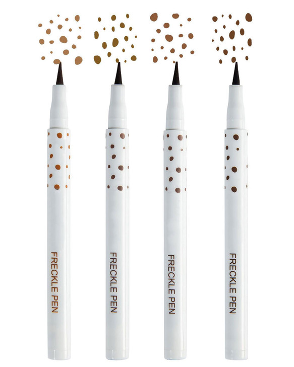 Sumeitang Freckle Pen 4 Colors Kit Natural Lifelike Faux Freckle Makeup Pen Waterproof Long Lasting Create Sunkissed Skin 4Pack