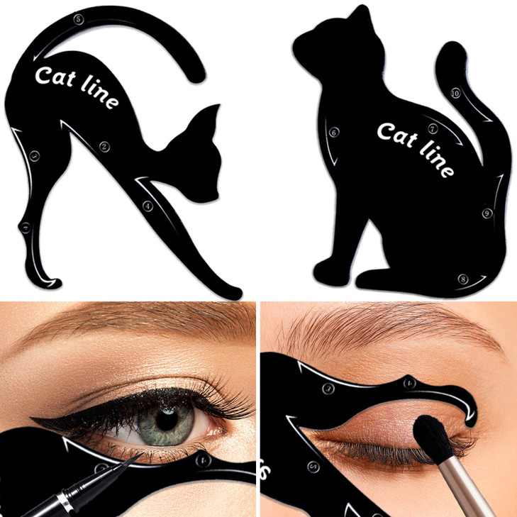 Tailaimei Eyeliner Stencils Soft Silicone Material Smoky Eyeshadow Applicators Guide Template Tool