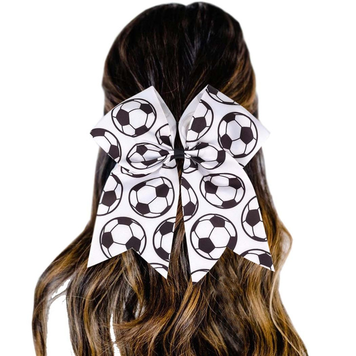 Soccer Bow Girls Sport Football Hair Bow Cheer Bow Hair Tie Ponytail Holder Tsfq01 1 Bow