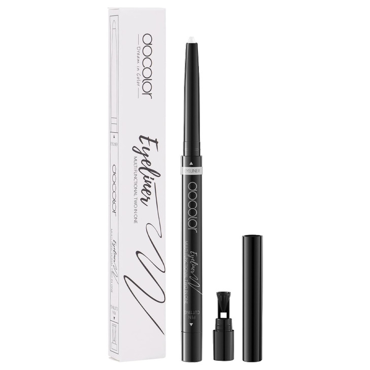 Docolor Eyeliner Gel Pen Ultra Pigmented Waterproof Smudge Proof Gel Eyeliner Pencil White