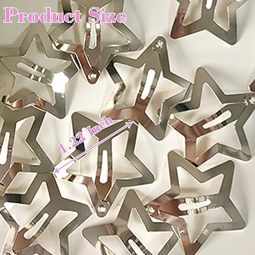 20 Pcs 1.22 Star Hair Accessories Non Slip Metal Snap Clips And Barrettes For Girls And Women Y2K Style
