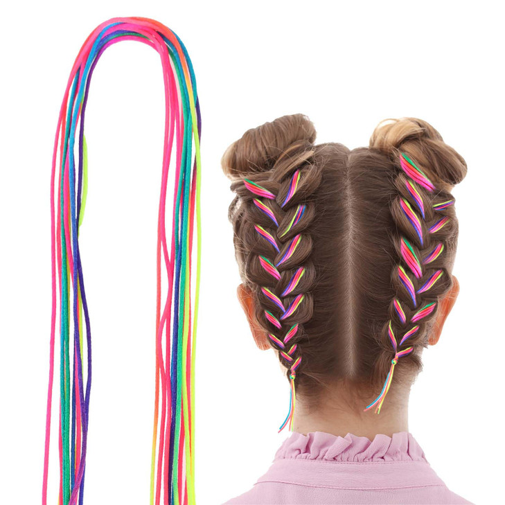 Wllhyf 30 Pcs Hair Braids Colorful Hair Wrap String Assorted Gradient Color Hair Rope Band Rainbow Braiding Hair Tie Diy Ponytail Braids