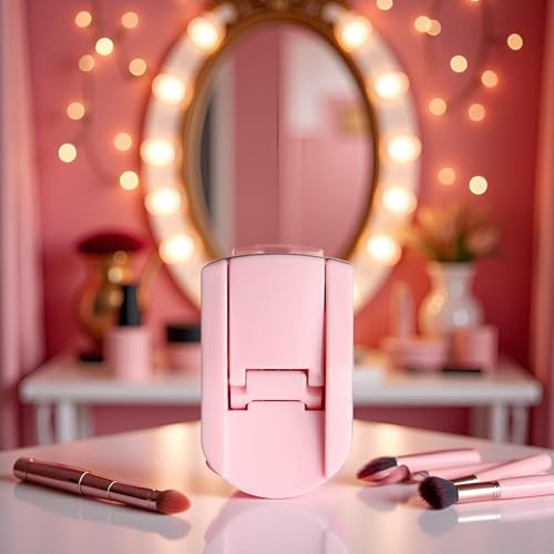 Pink Eyelash Curler With Soft Gentle Lash Pad Lash Curler With Silicone Pad Get Perfect Curl In 5 Seconds Portable Travel Eyelash Curler