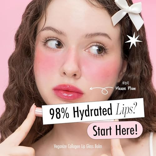 Self Beauty Veganize Collagen Lip Glass Balm Hydrating Lip Balm In 9 Vibrant Colors Moisturizing Lip Care Infused With Collagen Jelly Magic