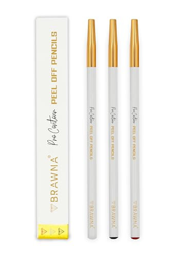 Brawna Pro Peel Off Mapping Pencils 3 Pack White Black And Red