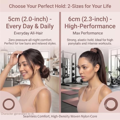 Seamless High Stretch Hair Ties No Damage For Fine Thick Curly Hair