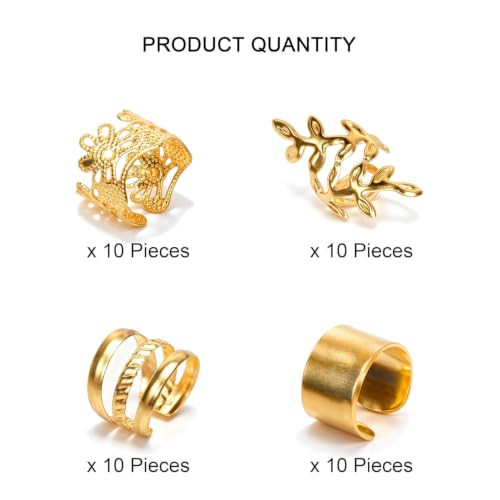 Xczyn Gold Hair Braids Dreadlock Non Piercing Ear Clip Beard Cuffs Clip Hair Accessories Styling Fashion Jewelry Gift Toos For Women Men