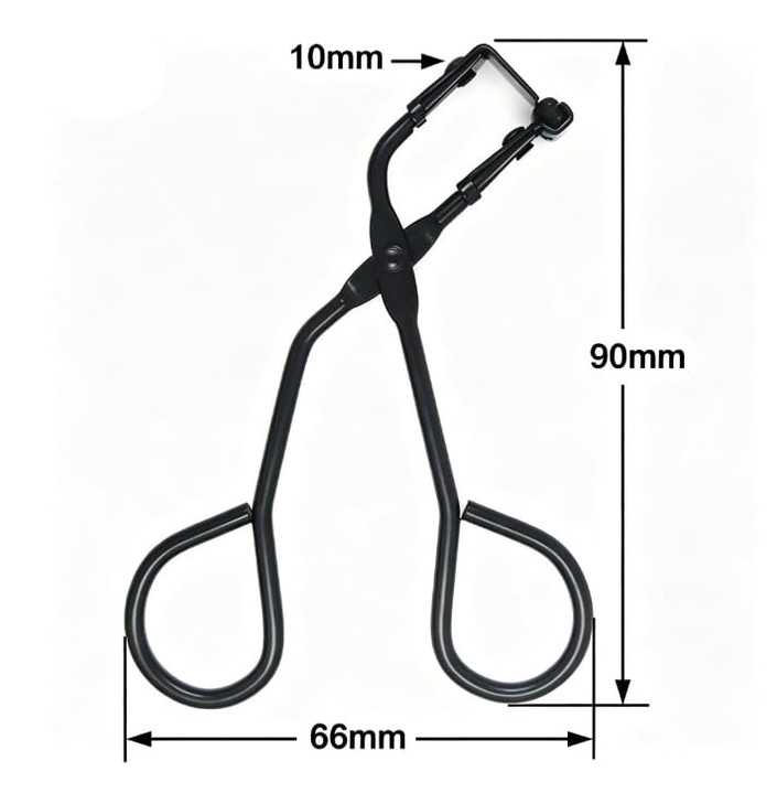 Black Eyelash Curler With Refill Pads Pinching Mini Lash Curler For All Eyelash Shapes Eye Makeup Brushes And Tools Beauty And Personal Care