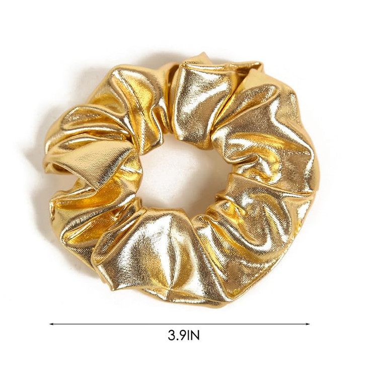 Jclife Gold Hair Scrunchies Metallic Hair Tie For Women And Girls 2 Pcs