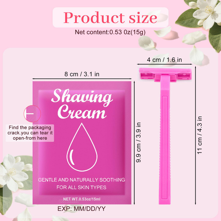 0.53Ozwomens Shaving Cream Bulk Travel And Women S Disposable Razors 10Set