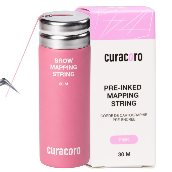 Curacoro Brow Mapping String 30M Pre Inked Bamboo Charcoal Pink