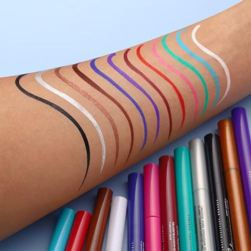 Hyesamyo Red Liquid Eyeliner Waterproof Long Wear Red Waterline Eyeliner Hypoallergenic Smudgeproof 05