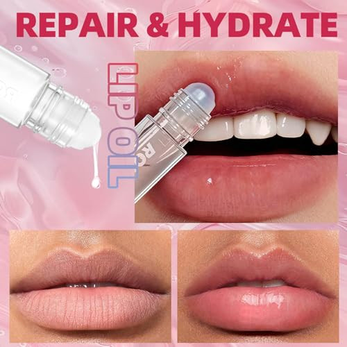 4 Pcs Hydrating Lip Gloss Fruit Flavored Lip Oil Long Lasting Glow Balm Care Roll On Lip Gloss Set Transparent Plumping Lipgloss For Teens