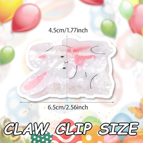 Easter Bunny Hair Clip Bunny Hair Claw Clips For Women For Thick Hair Cute White Rabbit Hair Barrettes Strong Hold Bunny Hair Accessories