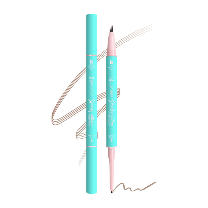 Lucky Meet Dual Ended Eyebrow Pencil Liquid Eyebrow Pen With 4 Microfilling Brush Tip Applicators And Brow Defining Pen With Precision Tip