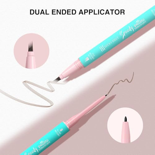 Lucky Meet Dual Ended Eyebrow Pencil Liquid Eyebrow Pen With 4 Microfilling Brush Tip Applicators And Brow Defining Pen With Precision Tip