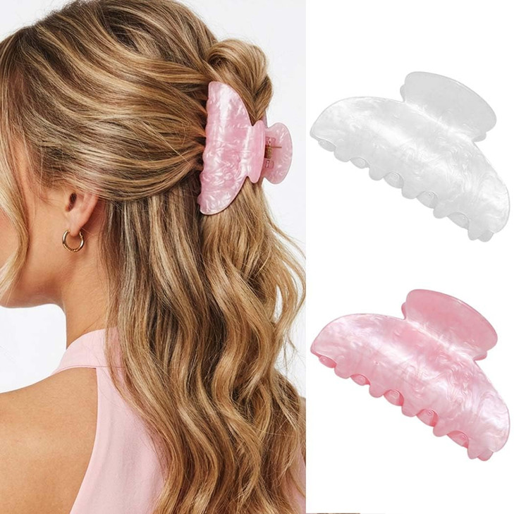 Fashey Pink Hair Clips Acrylic Claw Clip Hair Accessories For Women