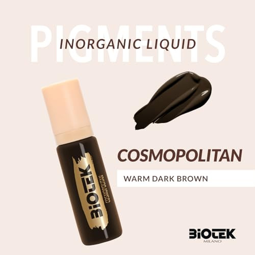 Brows Pigment For Professional Permanent Make Up Inorganic Liquid Extra Dark Brown Color Made In Italy Cosmopolitan 0.50 Fl.Oz. 15 Ml
