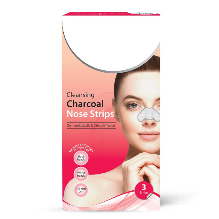 Cleansing Charcoal Nose Strips For Women Blackhead Remover And Pore Cleanser 3 Strips