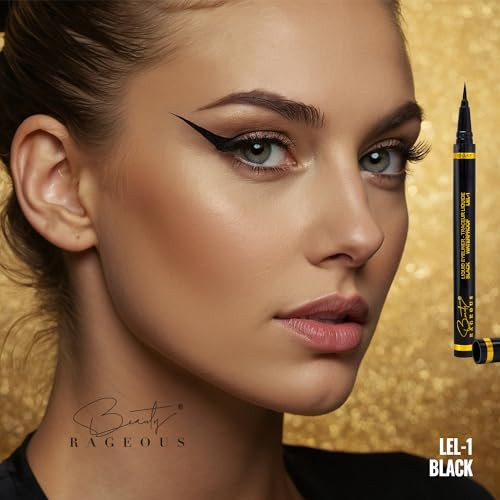 Beauty Rageous Liquid Black Eyeliner Waterproof Smear Resistant Lel 1 Vegan Cruelty Free