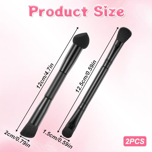 2 Pcs Dual Ended Hairline Brushes Hairline Concealer Brush Set With Sponge Tip And Soft Bristles For Covering Hair Root Travel Makeup Brush