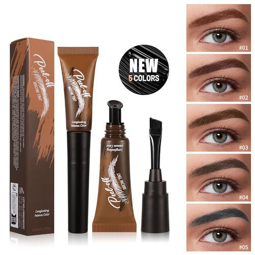 Dlzzrs Peel Off Eyebrow Gel Temporary Eyebrow Tint With 150 Degree Small Curved Tray Sweatproof And Waterproof Brow Gel Natural Eye Makeup