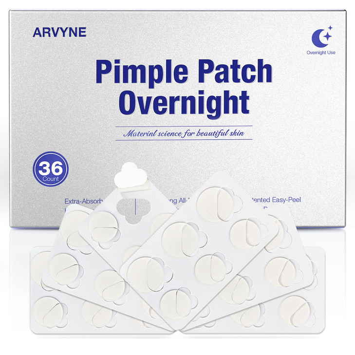 Arvyne Overnight Pimple Patches 1.5X Thicker Hydrocolloid Acne Zit Patches For Face All Night Adhesion Max Absorbency Easy Peel Design Skin