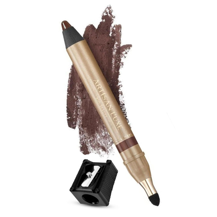 Artisan L Uxe Beauty Velvet Jumbo Dark Chocolate Brown Eyeliner With Free Sharpener Blendable Makeup For Smokey Eyes Waterproof Smudge Proof