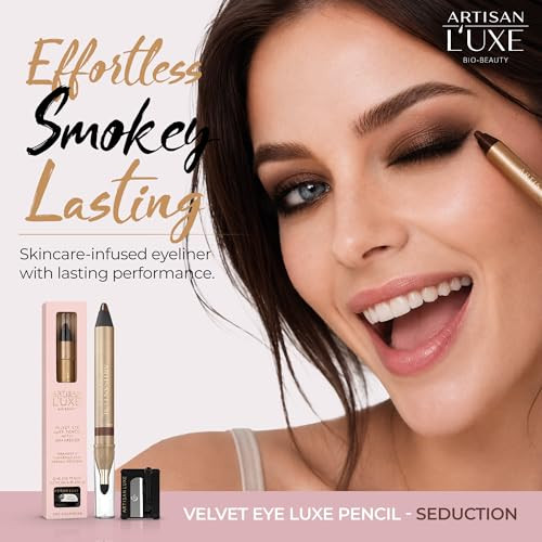 Artisan L Uxe Beauty Velvet Jumbo Dark Chocolate Brown Eyeliner With Free Sharpener Blendable Makeup For Smokey Eyes Waterproof Smudge Proof