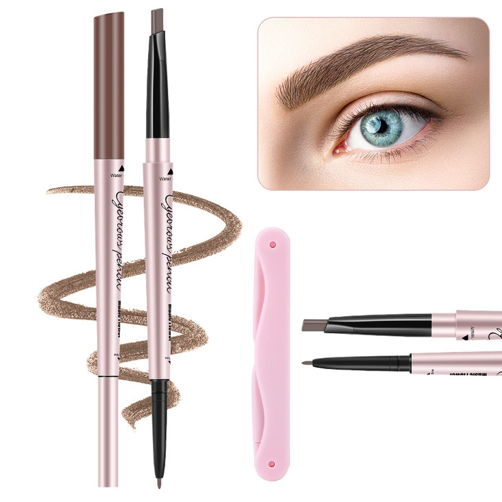 Turritopsisd Eyebrow Pencil Brow Pen Dual Ends Thick And Fine Tip Retractable Waterproof Long Lasting Natural Eye Brows Makeup With Eyebrow