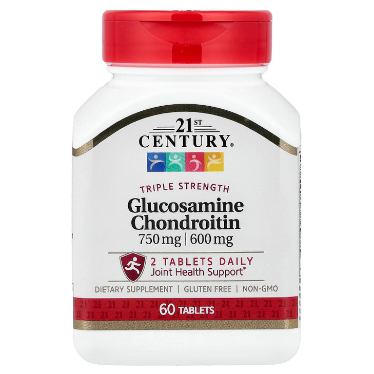 21st Century Glucosamine Chondroitin 750/600mg - Triple Strength, Tablets, 60 Count