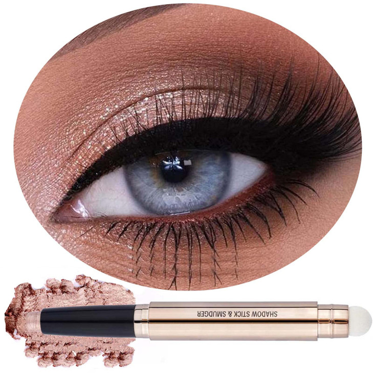 Daeuwiutr Nude Rose Gold Eyeshadow Stick Cream Smooth Single Eyeshadow Pencil Shimmer Crayon Palette Hypoallergenic Waterproof Eye Shadow