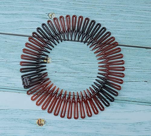 4 Pcs Circular Stretch Comb Plastic Circle Headband Round Multi Color